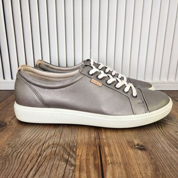 Ecco Shoes - ECCO Soft 7 Womens 10.5 EU 41 Metallic Gray Casual City Lifestyle Sneakers Shoes